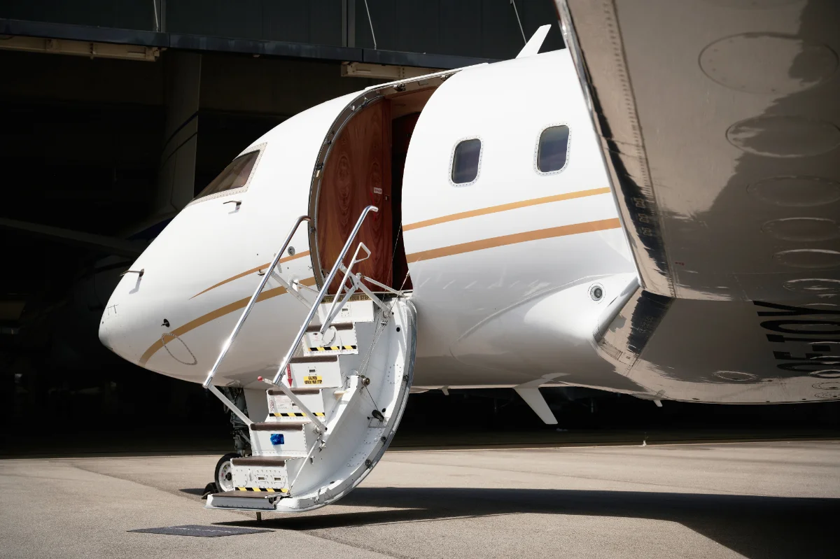 Private Jet with open door